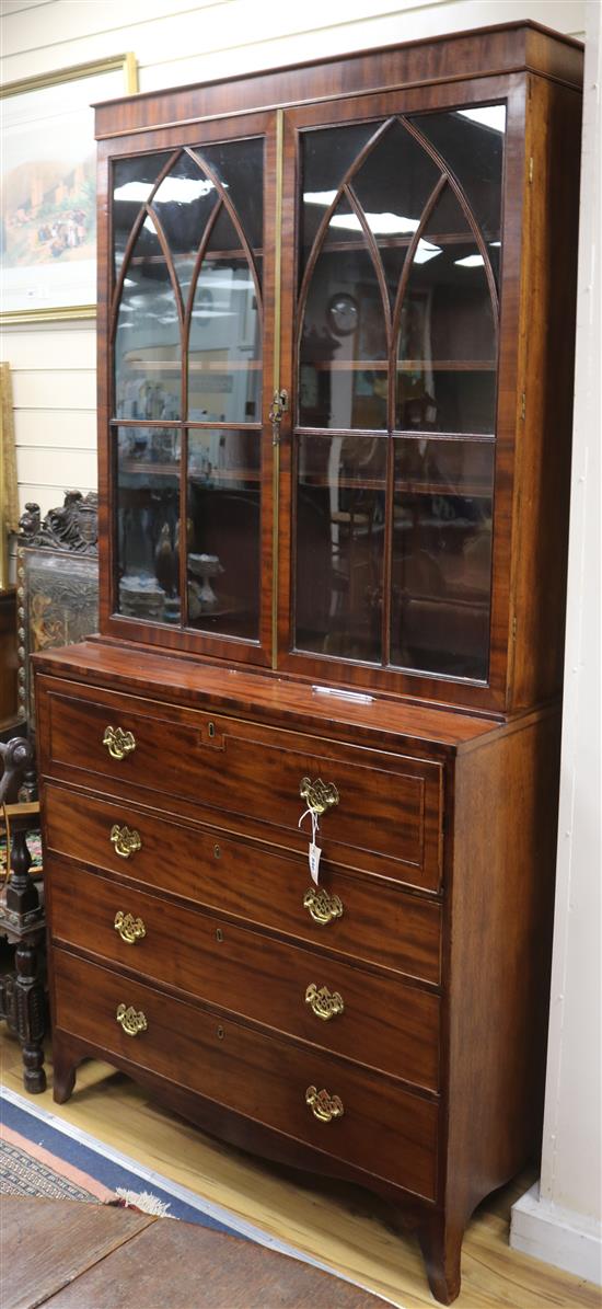 A secretaire bookcase W.107cm